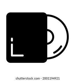 Compact Disc vector Icon-  Black style high quality vector illustration.