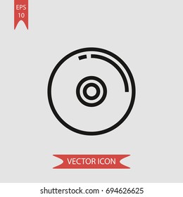 Compact disc vector icon, illustration symbol