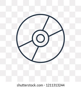 Compact disc vector outline icon isolated on transparent background, high quality linear Compact disc transparency concept can be used web and mobile