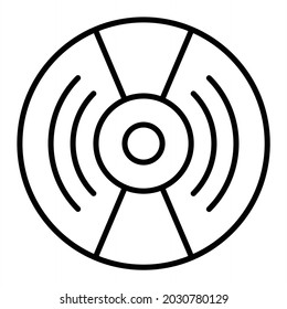 Icono De Esquema Del Vector De Disco Compacto Aislado En Fondo Blanco
