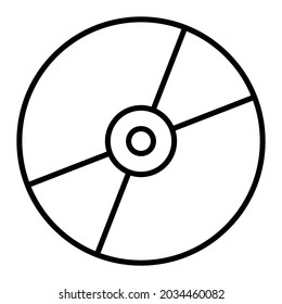 Icono de contorno del vector de disco compacto aislado en fondo blanco
