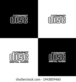 Compact disc vector sign. Isolated digital audio logo icon design.