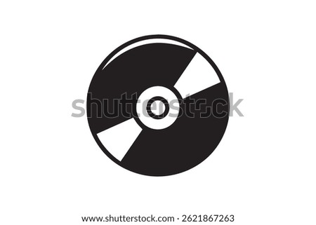 Compact disc vector silhouette illustration isolated in white background