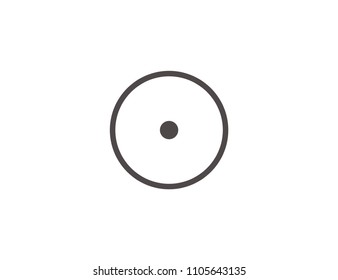 Compact disc web icon, CD or DVD disc icon isolated on white background, top view