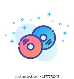 Compact discs vector illustration in line color design