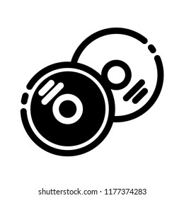 Compact discs vector illustration in solid color design
