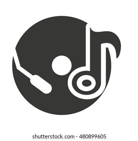 compact disk with audio icon vector illustration design