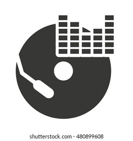 compact disk with audio icon vector illustration design
