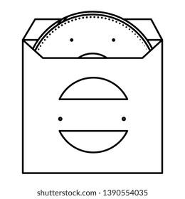 compact disk in bag with company emblem