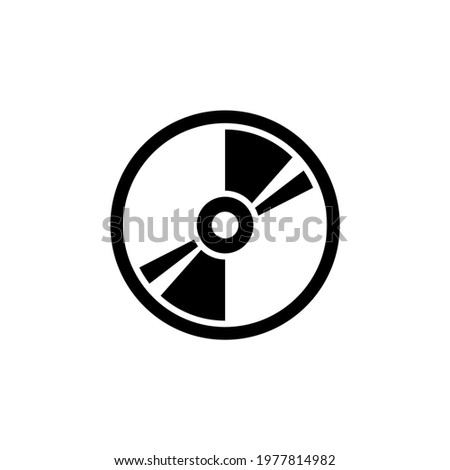 Compact Disk, Blu-ray, CD or DVD. Flat Vector Icon illustration. Simple black symbol on white background. Compact Disk, Blu-ray, CD or DVD sign design template for web and mobile UI element.