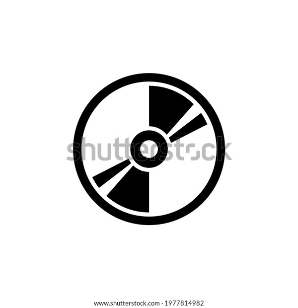 Compact Disk, Blu-ray, CD or DVD. Flat Vector\
Icon illustration. Simple black symbol on white background. Compact\
Disk, Blu-ray, CD or DVD sign design template for web and mobile UI\
element.