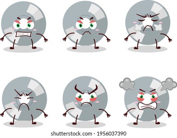 Caracteres de dibujos animados en disco compacto con diversas expresiones molestas