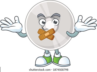 Compact disk Cartoon drawing design making a quiet finger gesture. Vector illustration