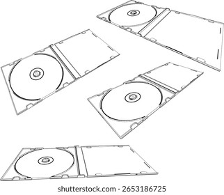 ilustração de esboço de vetor de design de suporte de cd de disco compacto