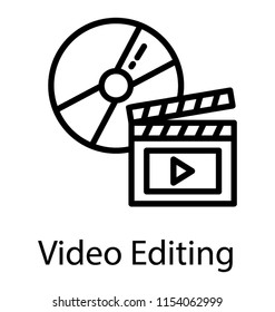 
Compact disk with clapper board offering concept for video editing 

