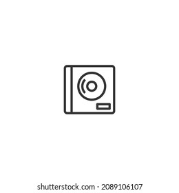 icono de la línea de cubierta de disco compacto, símbolo del vector de contorno, icono perfecto de píxel