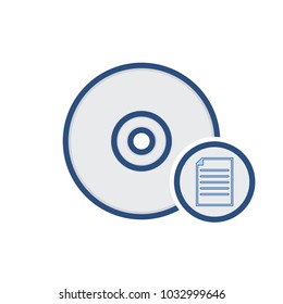 Compact disk document drive file storage icon. Vector illustration