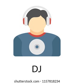 
Compact disk enriched shirt wearing man making icon for Dj
