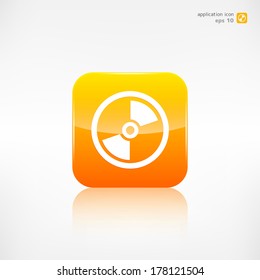 Compact disk icon. Application button.