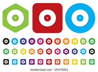 Compact disk icon. Cd or DVD symbol