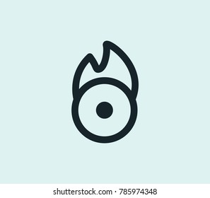 Compact disk icon line isolated on clean background. Burn disk concept drawing icon line in modern style. Vector illustration for your web site mobile logo app UI design.