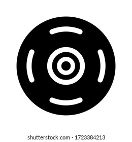 Icono de disco compacto o logotipo símbolo de signo aislado ilustración vectorial - iconos vectoriales de estilo negro de alta calidad
