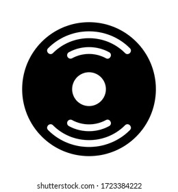 Icono de disco compacto o logotipo símbolo de signo aislado ilustración vectorial - iconos vectoriales de estilo negro de alta calidad
