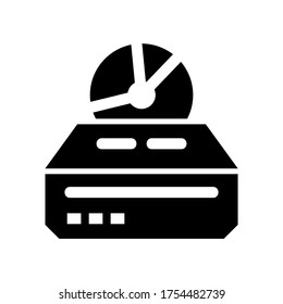 icono de disco compacto o logotipo símbolo de signo aislado ilustración vectorial - iconos vectoriales de estilo negro de alta calidad
