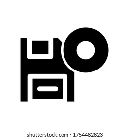 Kompaktscheibensymbol oder -logo, einzelne Zeichensymbole, Vektorgrafik - hochwertige Vektorsymbole mit schwarzem Hintergrund
