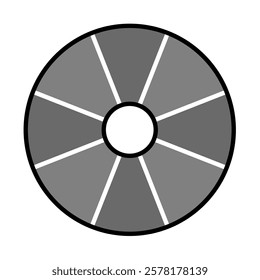 compact disk icon. office material icon. lineal color