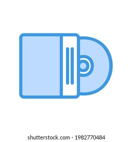 Compact Disk icon vector illustration in blue style about multimedia for any projects, use for website mobile app presentation