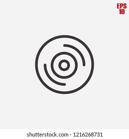 Compact disk icon vector line
