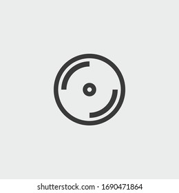 compact disk icon. compact disk vector on gray background