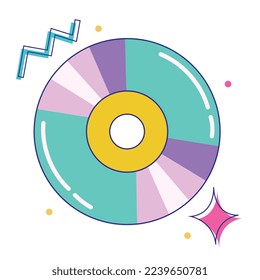 compact disk nineties pop art style
