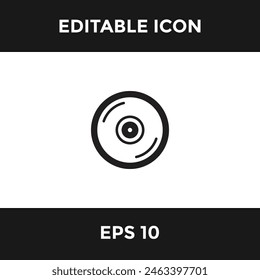 compact disk simple editable icon isolate white background