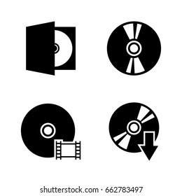 Compact disk. Simple Related Vector Icons Set for Video, Mobile Apps, Web Sites, Print Projects and Your Design. Black Flat Illustration on White Background.