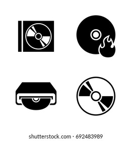 Compact disk. Simple Related Vector Icons Set for Video, Mobile Apps, Web Sites, Print Projects and Your Design. Black Flat Illustration on White Background.