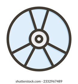 Compact Disk Thick Line Filled Colors For Personal And Commercial Use.
