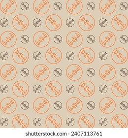 Compact Disk trendy vector design repeating pattern illustration background