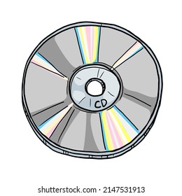 Kompakte CD-Vektorgrafik auf weißem Hintergrund