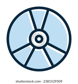 Compact Disk Vector Thick Line Filled Dark Colors Icons For Personal And Commercial Use.

