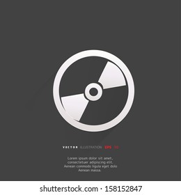 Compact disk web icon,flat design