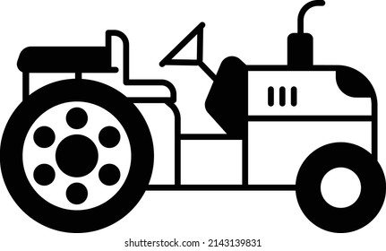 Compact  DIY Small land Tractor Vector Icon Design, Agricultural machinery Symbol, Industrial agriculture Vehicles Sign, Farming equipment Stock illustration, Smart Tractor Concept,  