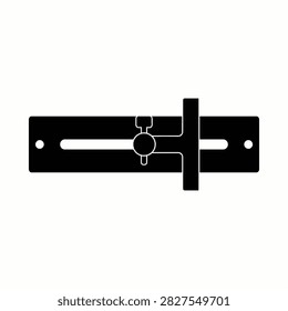 Compact dovetail saw depth gauge tool flat vector design for precision woodworking projects