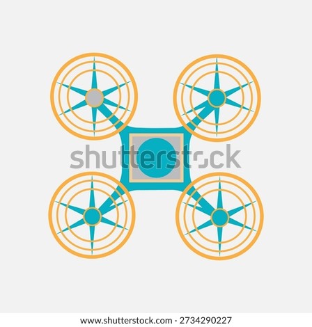 Compact Drone Top View Illustration