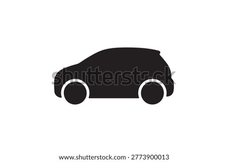 Compact Electric Car Silhouette Icon Minimal EV Vehicle
