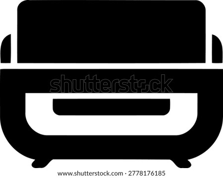 Compact electric toaster oven black silhouette icon