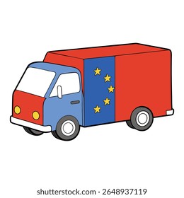 Um caminhão-caixa europeu compacto com um design elegante de cabine-over, ideal para entregas urbanas. Sua área de carga fechada oferece transporte seguro através de ruas estreitas da cidade.

