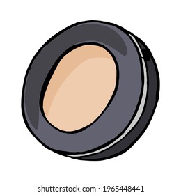 Icono de doodle vectorial colorido dibujado a mano de cara compacta EPS10