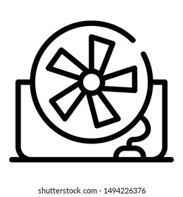 Compact fan icon. Outline compact fan vector icon for web design isolated on white background
